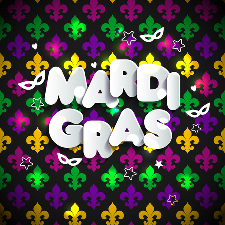 Mardi Gras decoration. seamless patternのイラスト素材