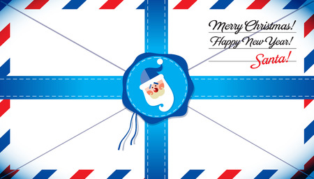 Mail template of Santa Clausのイラスト素材