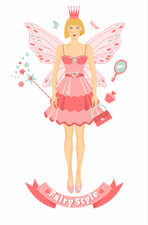 Fairy tail person with wingsのイラスト素材