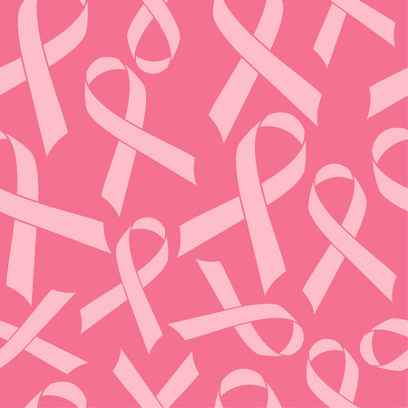 Pink Ribbon seamless Pattern cancer medical background vector illustrationのイラスト素材