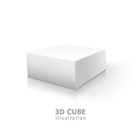 3D cube isolated on white backgroundのイラスト素材