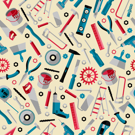 Working tools background labor day seamless patternのイラスト素材