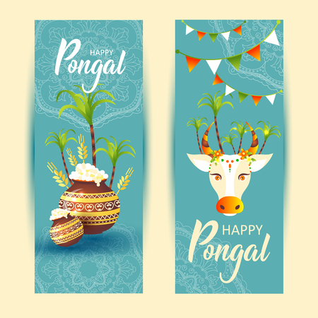 South Indian Festival Pongal Background Template DesignPongal Festival Backgroundのイラスト素材