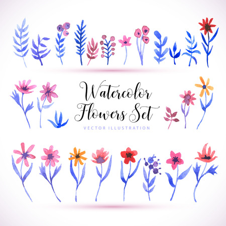 Seamless watercolor floral pattern on a white backgroundのイラスト素材