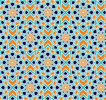 Seamless Islamic patterns in beige. Traditional muslim ornament.のイラスト素材