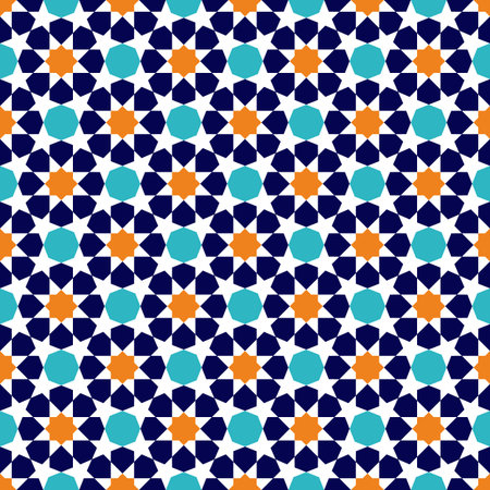 Seamless Islamic patterns in beige. Traditional muslim ornament.