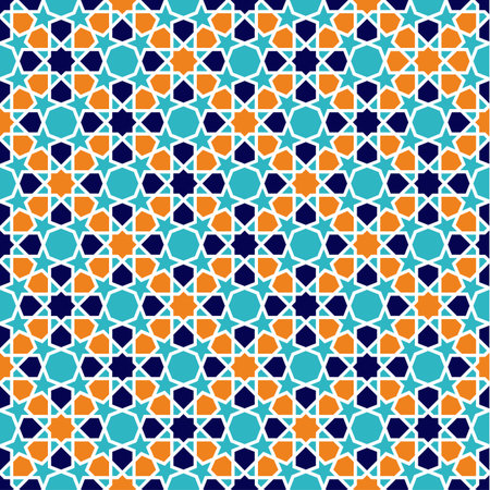 Seamless Islamic patterns in beige. Traditional muslim ornament.