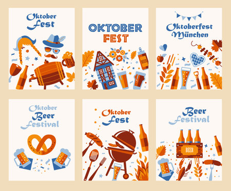 Oktoberfest flyer, banner. Beer festival logo concept designのイラスト素材