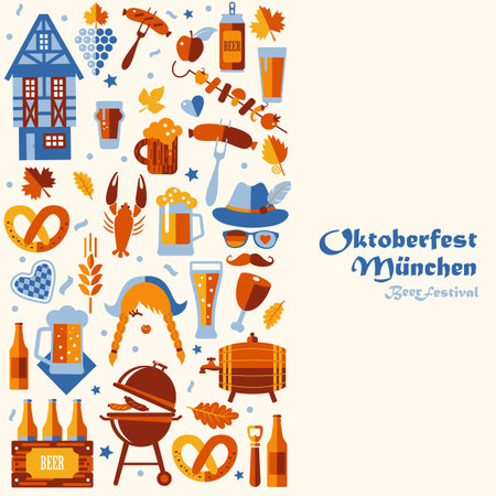 Oktoberfest flyer, banner. Beer festival logo concept designのイラスト素材