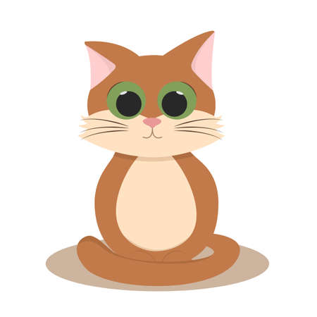 Cute red cat. vector animal. pet characterのイラスト素材
