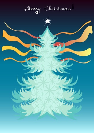 Christmas postcard Christmas tree  illustrasion のイラスト素材