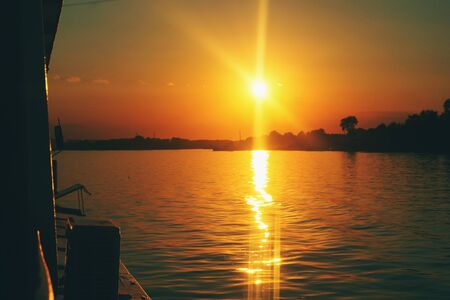 Charming view of the Volga river, Nizhny Novgorod, Russiaの写真素材