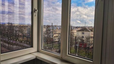 Rainy cloudy day, Nizhny Novgorod, Russiaの写真素材