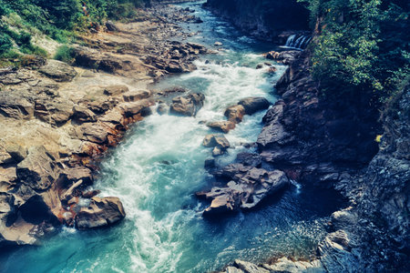Ice mountain river, Krasnodar territory, Anapa, Russia