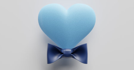 father's day. Big heart with bow tie. 3d renderingの写真素材