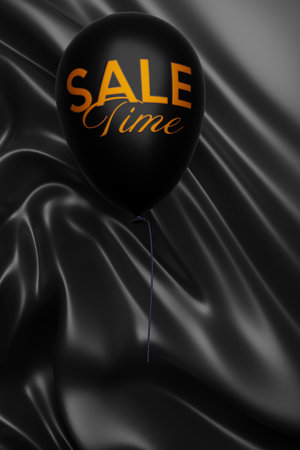 Black Friday sale time. Balloon. 3D renderingの写真素材