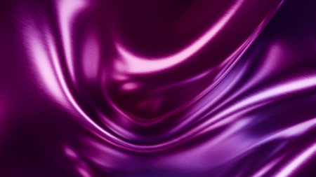 A closeup of luxurious purple satin fabric, showing its smooth texture and elegant sheen. 3d renderingの写真素材