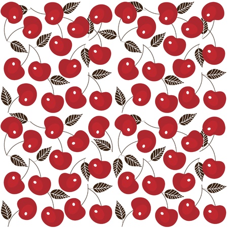 Cherry seamless background, vector image, cherry wallpaperのイラスト素材