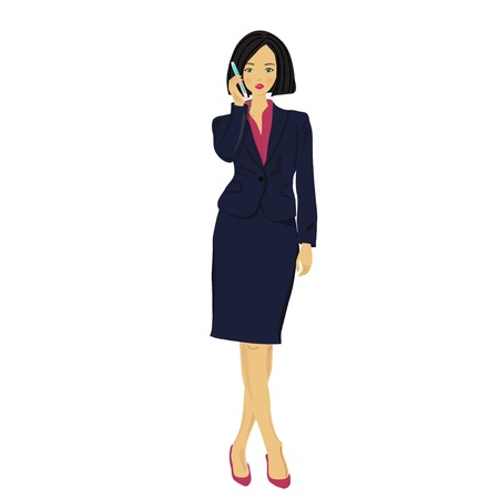 Business lady said by cell phoneのイラスト素材