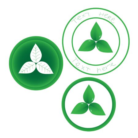a symbol of ecological purity on a white backgroundの写真素材