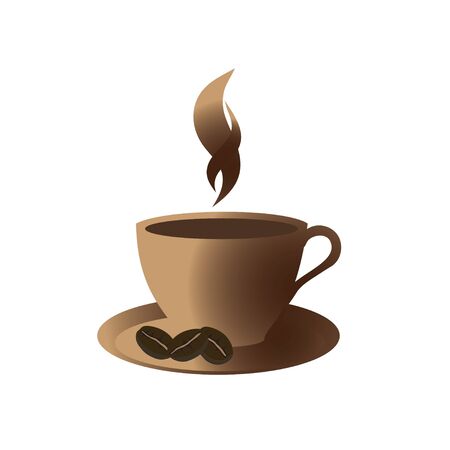 Coffee golden cup on brown background, vectorのイラスト素材