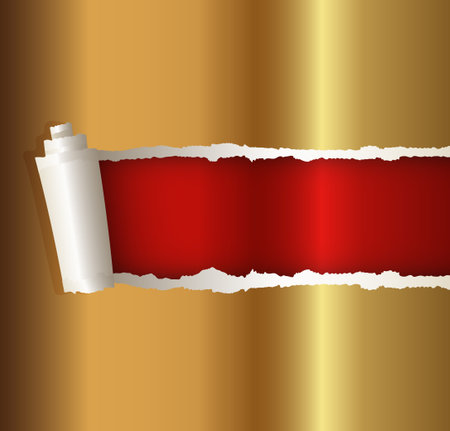 torn paper gold color, suitable for a Christmas backgroundのイラスト素材