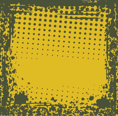 dirty yellow-green grunge background of the series of points and blotsのイラスト素材