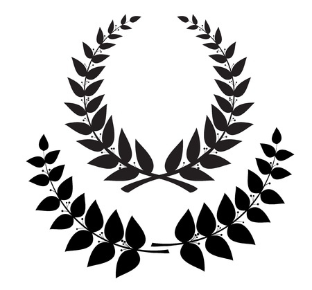Set black wreath and laurel branch, vector eps10 のイラスト素材