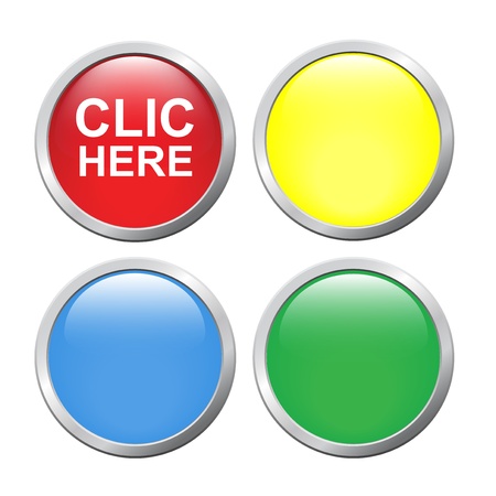 Set vector button  click here  on white background  のイラスト素材