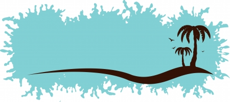 Background for design   Summer vector banner with tree palms のイラスト素材