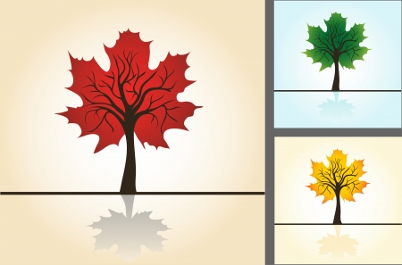 Tree casts a shadow, a place for text, vectorのイラスト素材