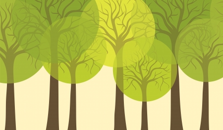 Stylized trees, card or background for designのイラスト素材