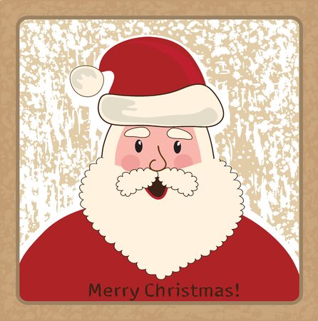 Christmas card illustration funny Santa Clausのイラスト素材