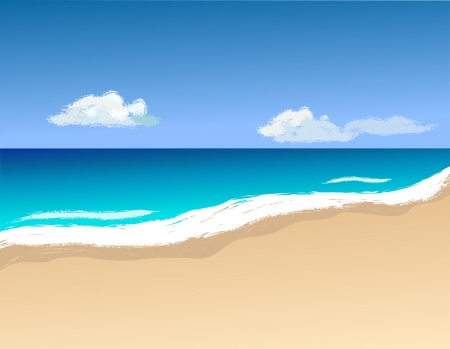Vector illustrashion, shoreline and wavesのイラスト素材