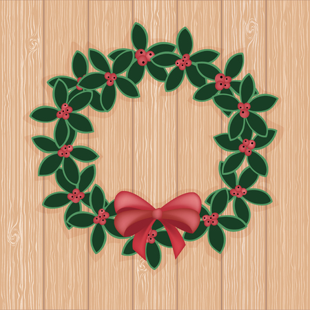 Christmas decorative wreath garland ornament. Vectorのイラスト素材