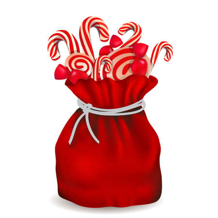 Santa bag with candy, vector illustrationのイラスト素材