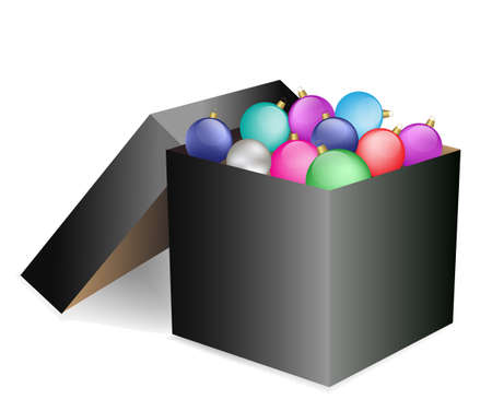Christmas ball in mlack box, isolatedのイラスト素材