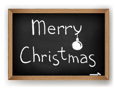 Text Merry Christmas on blackboardのイラスト素材