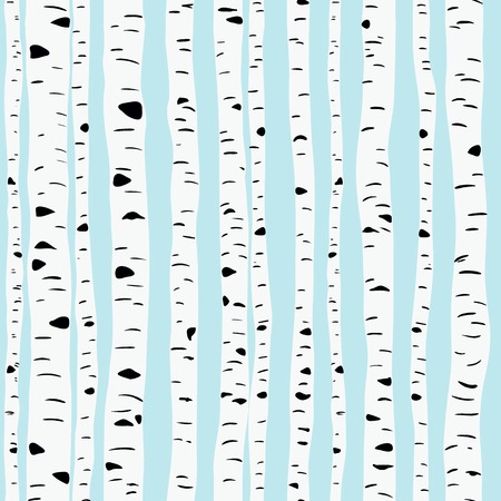 Birches, vector seamless pattern with editable elements.のイラスト素材