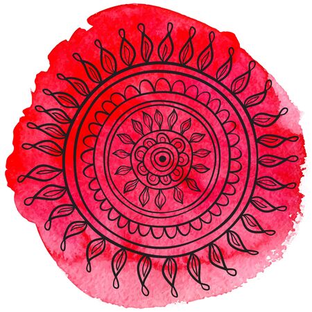 Watercolor mandalaのイラスト素材