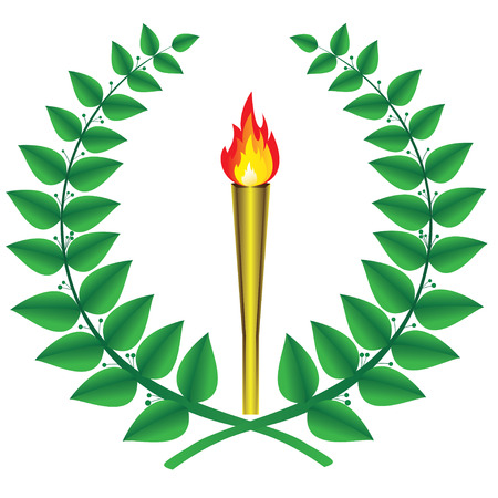 Symbol of the Games, laurel wreath and a torchのイラスト素材