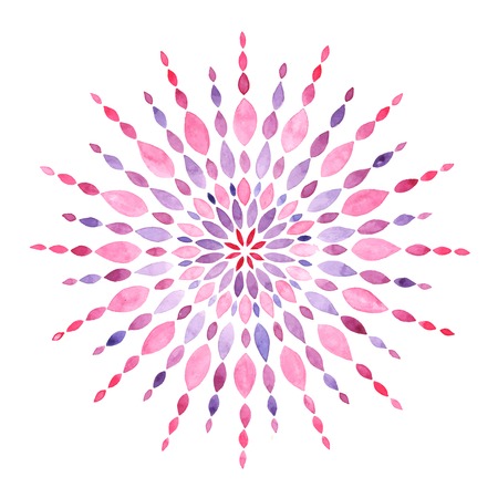 Watercolor mandala isolated on white, vector illustrationのイラスト素材