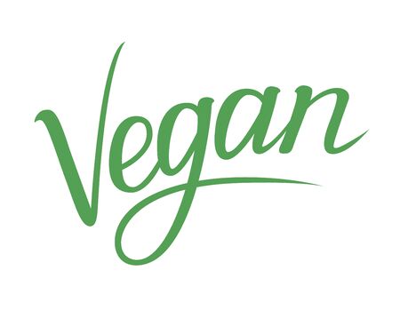 Lettering vegan isolated on white background. Vector illustrationのイラスト素材