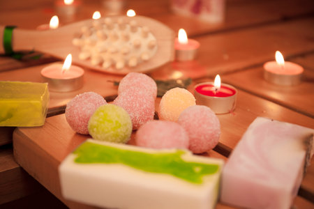 Items for relaxation and relaxation in the saunaの写真素材