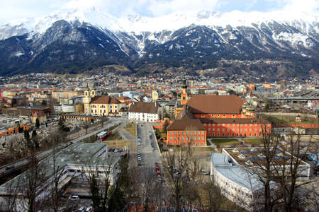 Panoramic view of Innsbruck, Austriaの写真素材