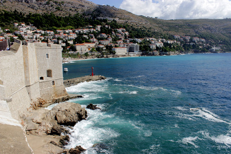 Sea view from the wall of Old town Dubrovnik, Croatiaの写真素材