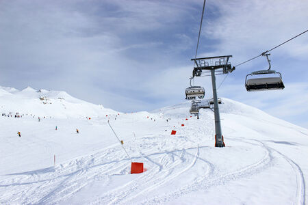 Chairlift in Alps, Zillertal in Austriaの写真素材