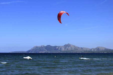 Kiteboarding on Mallorca, Spainのeditorial素材