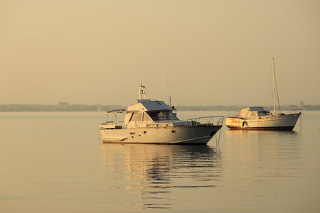 Boats in the sea, Mallorca, Spainの写真素材