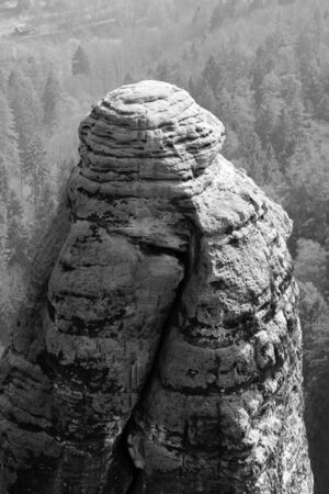 Rock in the national park Saxon Switzerland, Germanyの写真素材